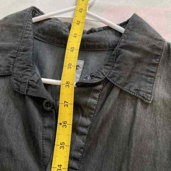 NSF Utility Denim Dress Womens Size M Black Shirt Button Down Pockets Midi - Picture 4 of 6